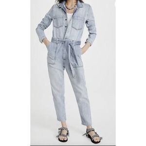 Joe's Women's The Alexa Blue Denim Straight Leg One Piece‎ Jumpsuit Size Small